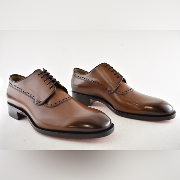 Christian Louboutin Sartoby Flat Brown Leather Dress Oxford Derby Loafer 45 12 main image 9